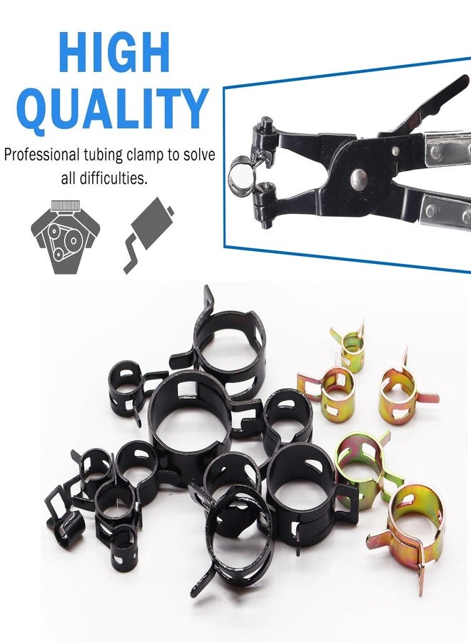 Tnisesm 210Pcs 6-25mm Spring Band Hose Clamps Assortment kits with Swivel Flat Hose Clamp Plier, Spring Band Type Fuel Line Silicone Vacuum Hose Steel Clamp,Low Pressure Air Clip Clamp - Image 4